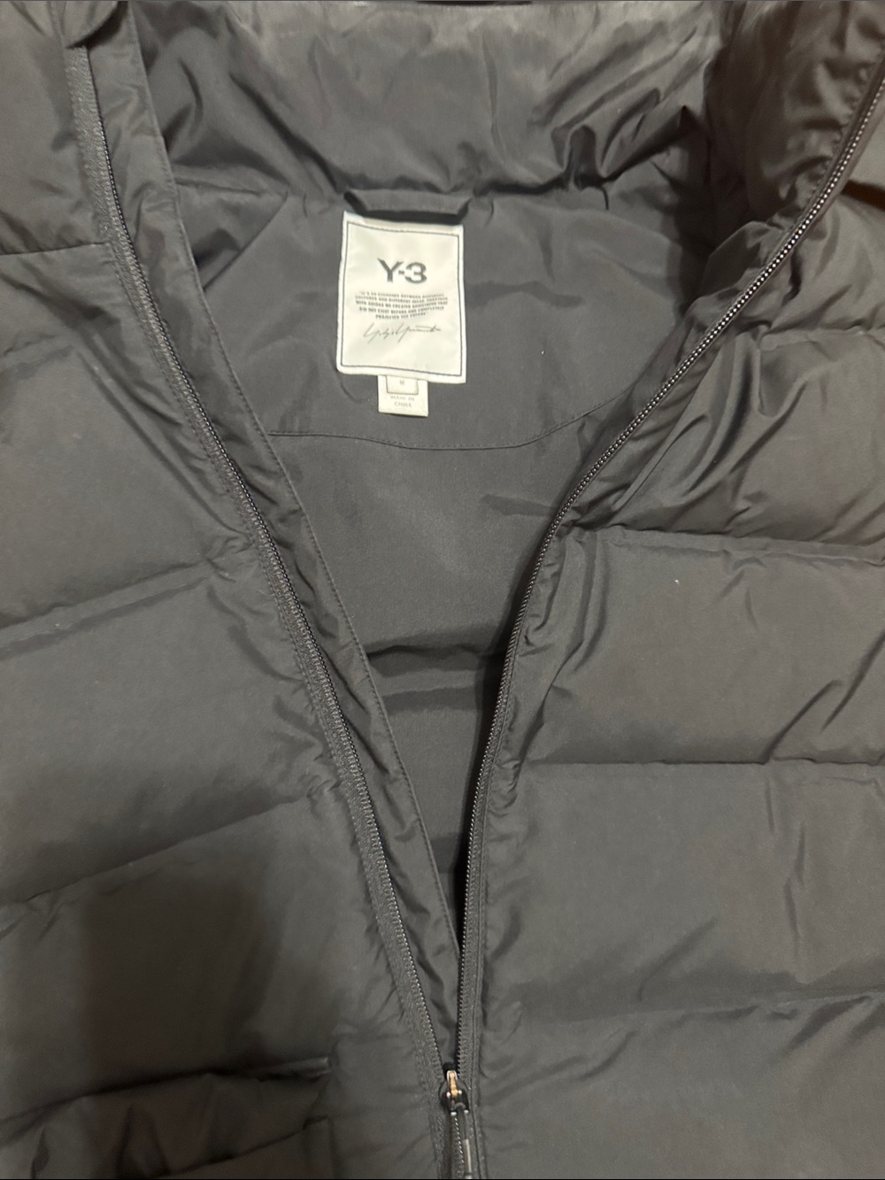 Y-3 Men's Black Quilted Puffer Jacket